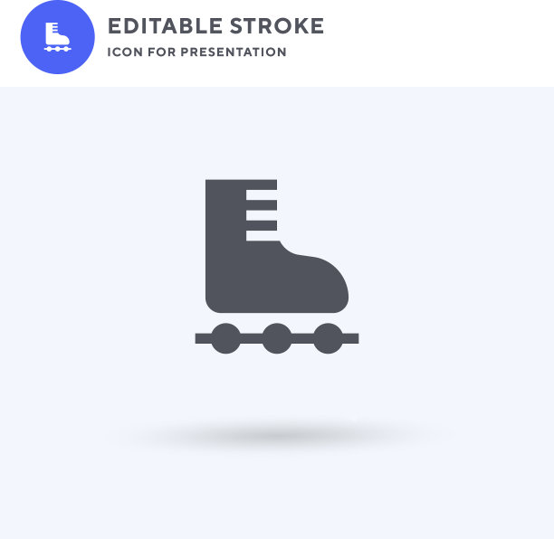 轮滑图标填充平面标志固体图片下载