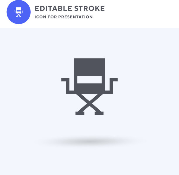 总监椅子图标填充平面标志图片下载