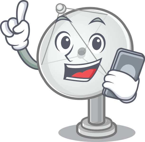 卡通设计的卫星碟上说话图片下载