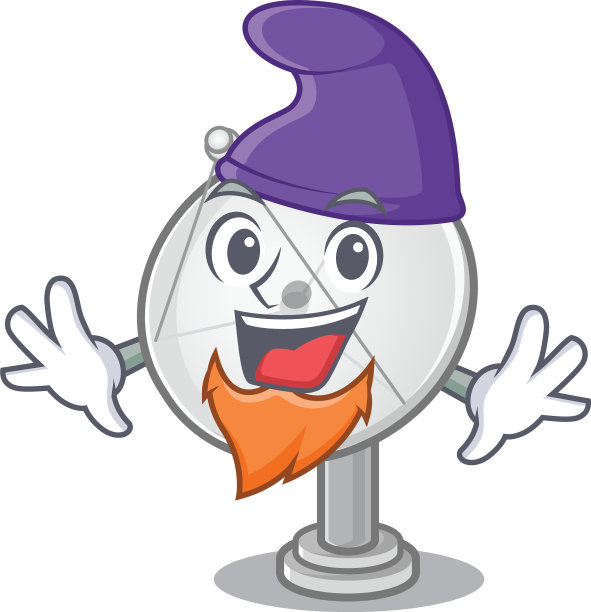 滑稽的卫星天线卡通吉祥物表演图片下载