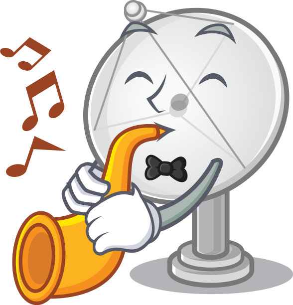 卡通人物风格的卫星天线图片下载