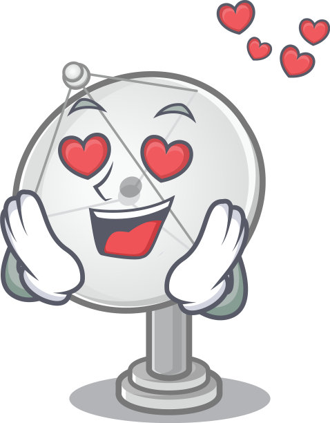 坠入爱河可爱的卫星天线卡通图片下载