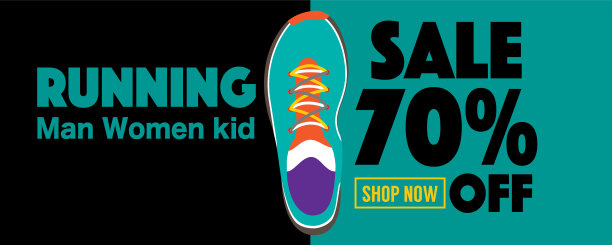 70%的跑鞋销售概念图片下载
