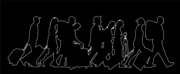 带着行李在机场行走的乘客图片下载