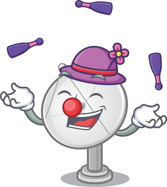 智能卫星天线卡通人物设计图片下载