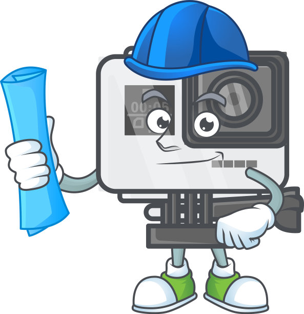 优雅的建筑师行动相机有蓝图图片下载