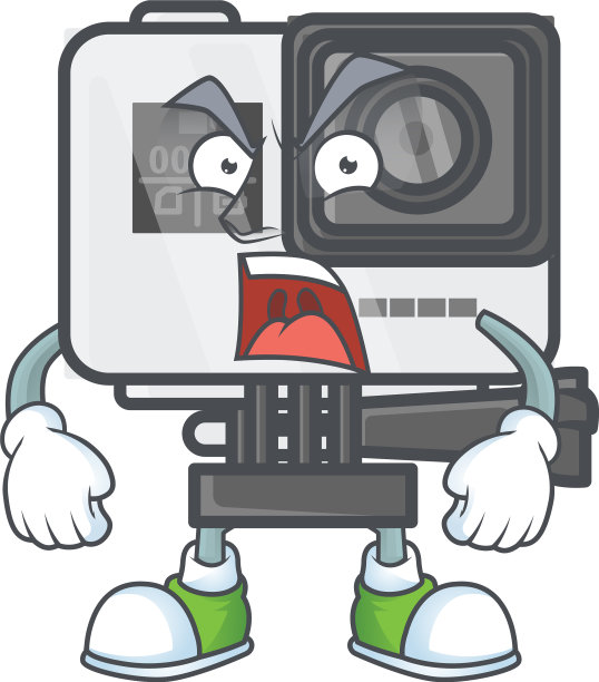 动作相机卡通人物设计与愤怒图片下载