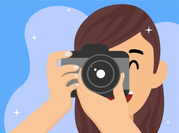 女人拍照平面设计图片下载