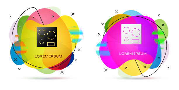 彩色电炉图标隔离在白色图片下载