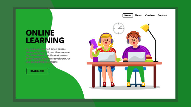 利用电脑进行在线学习和教育图片下载