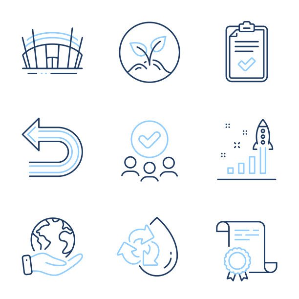 竞技场体育场清单和撤销图标设置图片下载