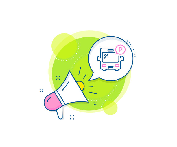 公共汽车停车线图标停车场标志图片下载