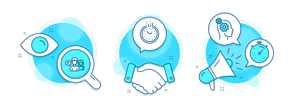 计时人们说话和时间图标设置思想图片下载