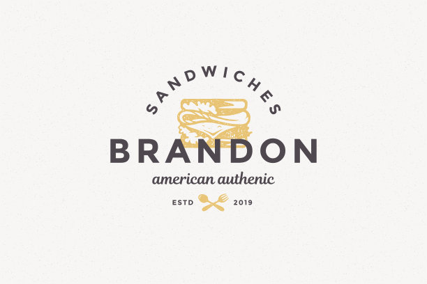手绘标志三明治剪影和现代图片下载