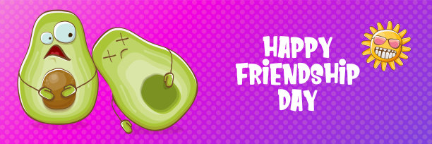 快乐友谊日卡通漫画横图片下载