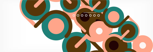 圆圈和线条抽象了封面的背景图片下载