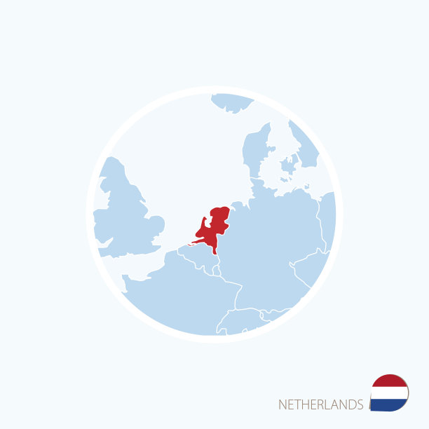 地图图标荷兰蓝色地图欧洲图片下载