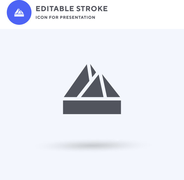 金字塔图标填满了平坦的立体标志图片下载