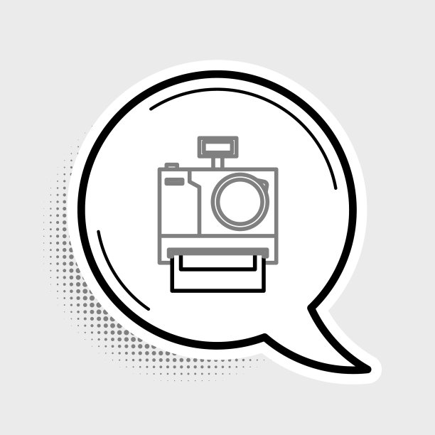 线照片相机图标孤立在灰色背景图片下载