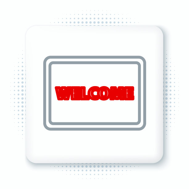 线门垫与文字欢迎图标隔离图片下载