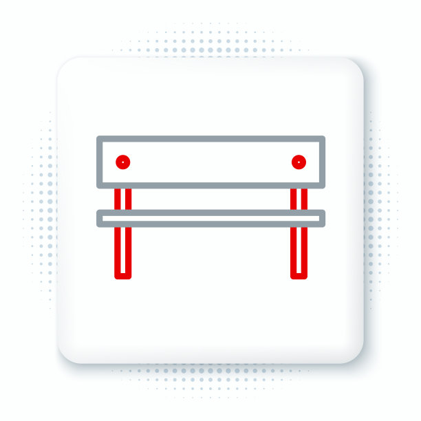 线凳图标隔离在白色背景上图片下载