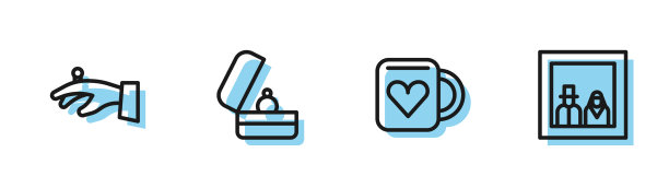 戴上咖啡杯和心形婚戒图片下载