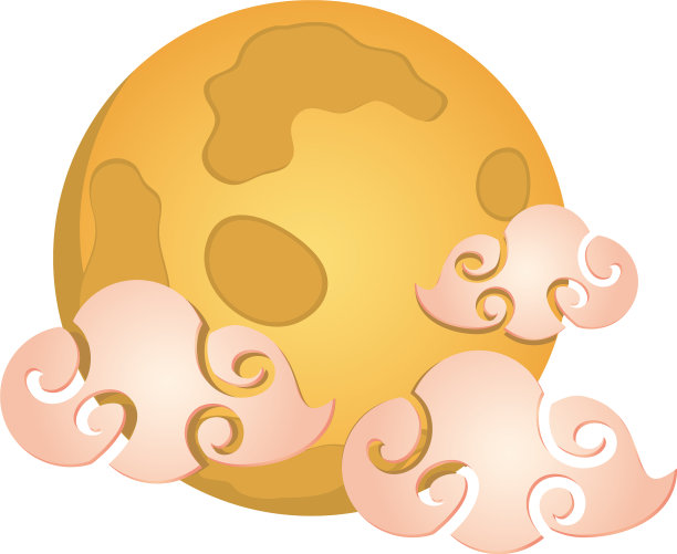 中秋节明月与云素材图片