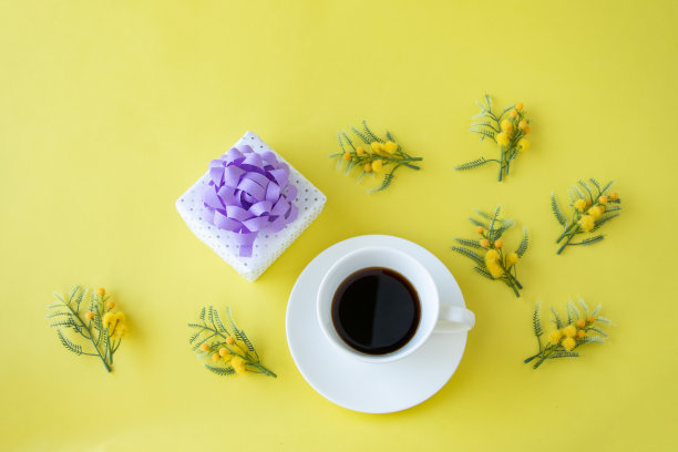 含羞草和咖啡的背景图片下载