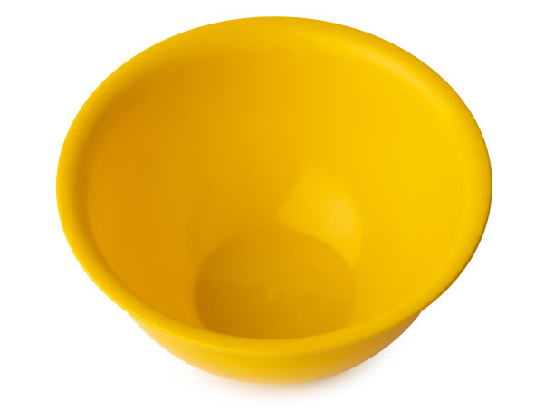 新塑料亮盆孤立在白色图片下载