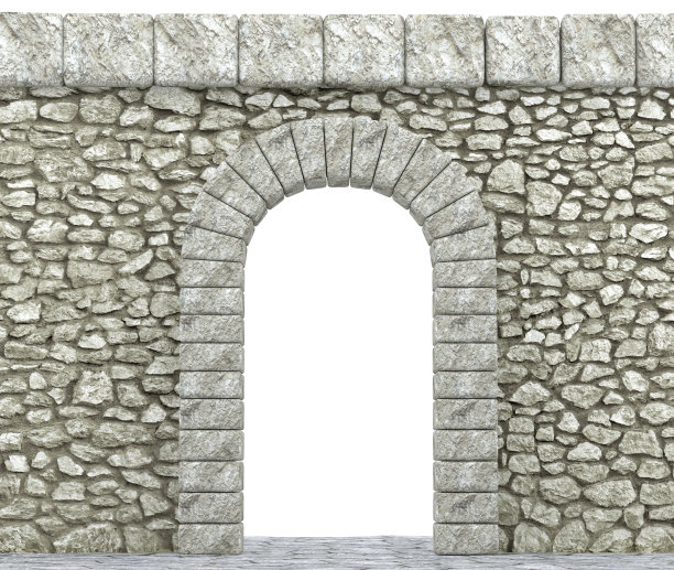 拱形的石墙3d渲染图片下载