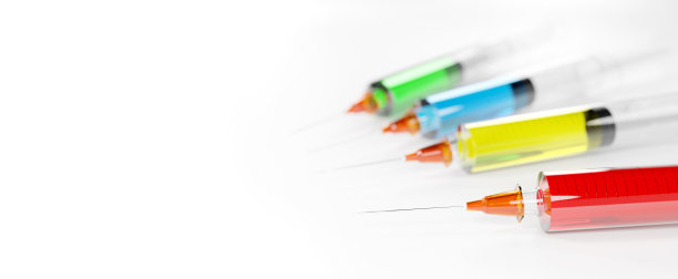 带针接种疫苗的医疗注射器。三维渲染图片下载