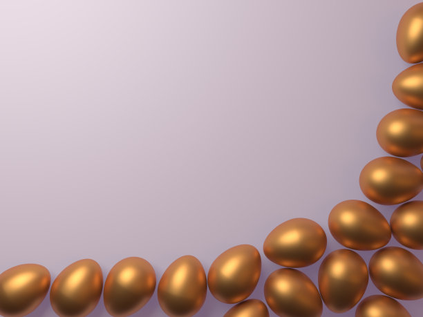 复活节的节日插图与金蛋作为框架。图片下载