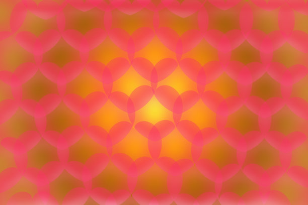 抽象的发光背景与心形纹理。图片下载