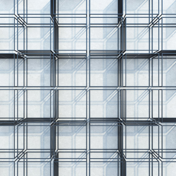 金属架结构进入阁楼内部，3d渲染图片下载