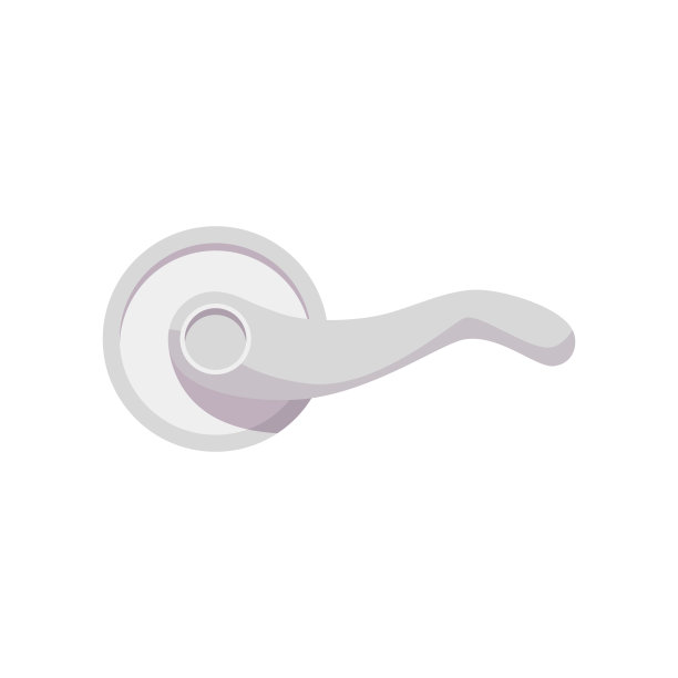 卡通图标的门把手与弯曲的手臂平面矢量插图孤立。图片下载