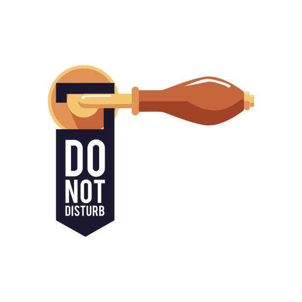 门把手上的警告悬挂文字不要干扰矢量图图片下载