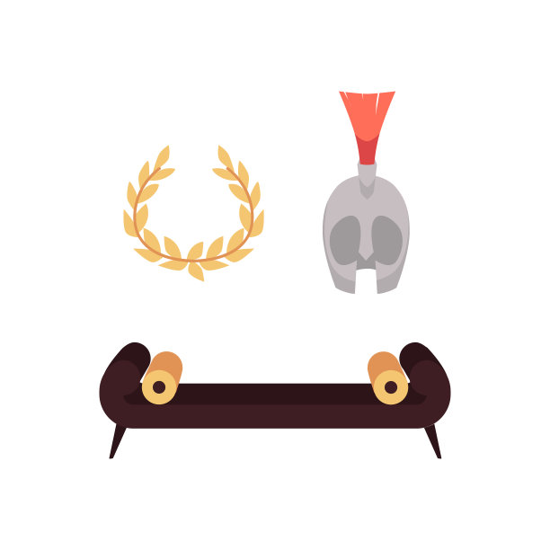 一套向量孤立的例证的文化符号的古罗马。图片下载