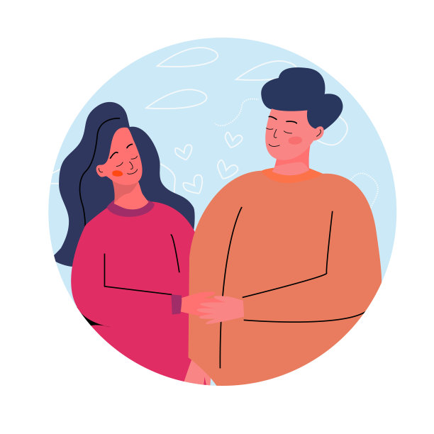 33、相爱的年轻情侣手牵着手，相拥在一起，爱的概念，感情。图片下载