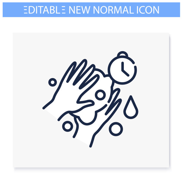 手洗线图标。可编辑的图片图片下载