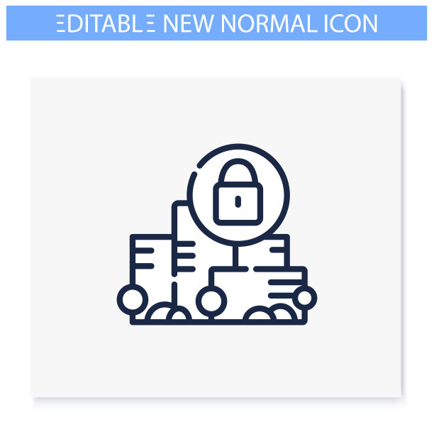 完全锁定线图标。可编辑的图片图片下载