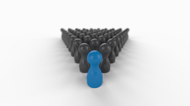 3d -插图-一个领导在一群员工面前图片下载