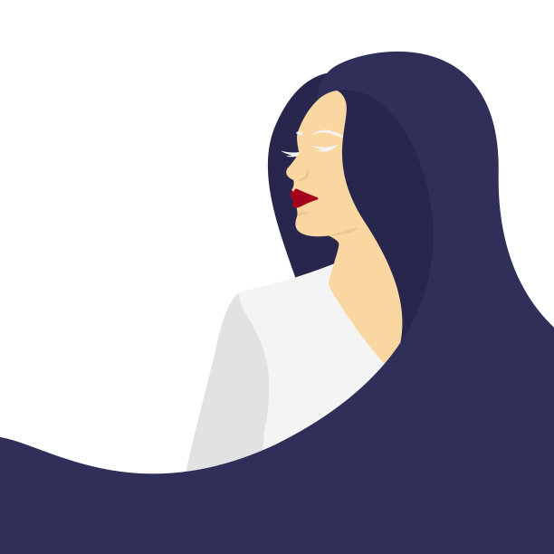 时尚插画。美丽的女人的脸。图片下载