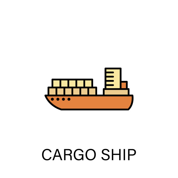 货船海运轮廓图标。符号和符号可以用于网页，标志，手机应用程序，UI，用户体验图片下载