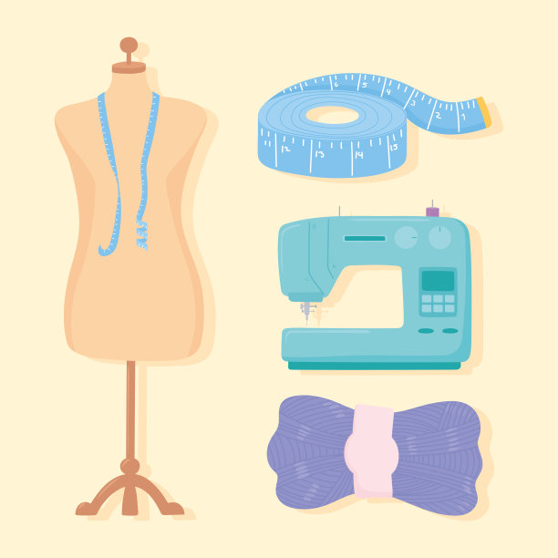 刺绣凝血人体模型、机器卷尺和毛线球图片下载