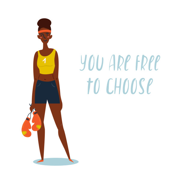 强壮的年轻女子，戴着拳击手套图片下载