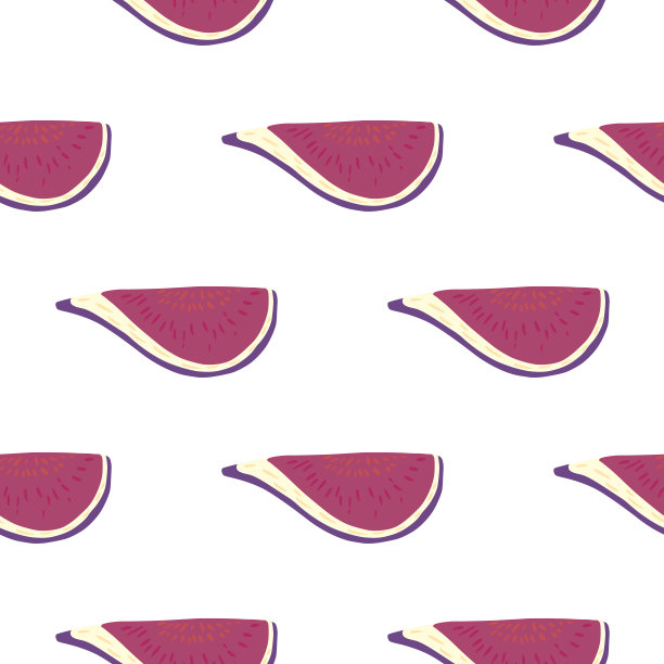 孤立的无缝水果图案与粉红色无花果装饰。白色背景。甜蜜的维生素打印。图片下载