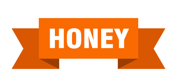 蜂蜜丝带蜂蜜纸带旗帜标志图片下载