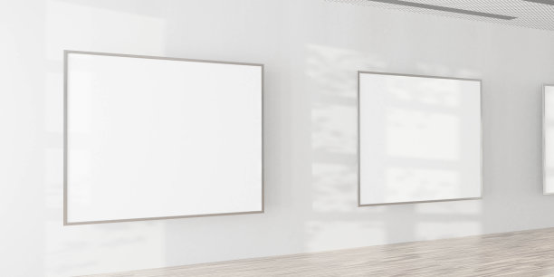 画廊墙壁与空的相框和复制空间添加您的内容3d渲染插图图片下载
