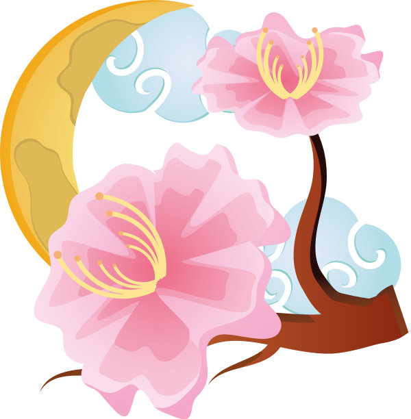 中国月牙云中秋节图片下载