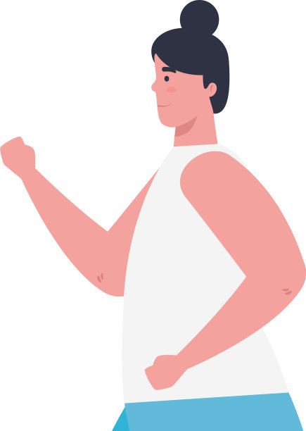 女运动员穿着运动服慢跑图片下载